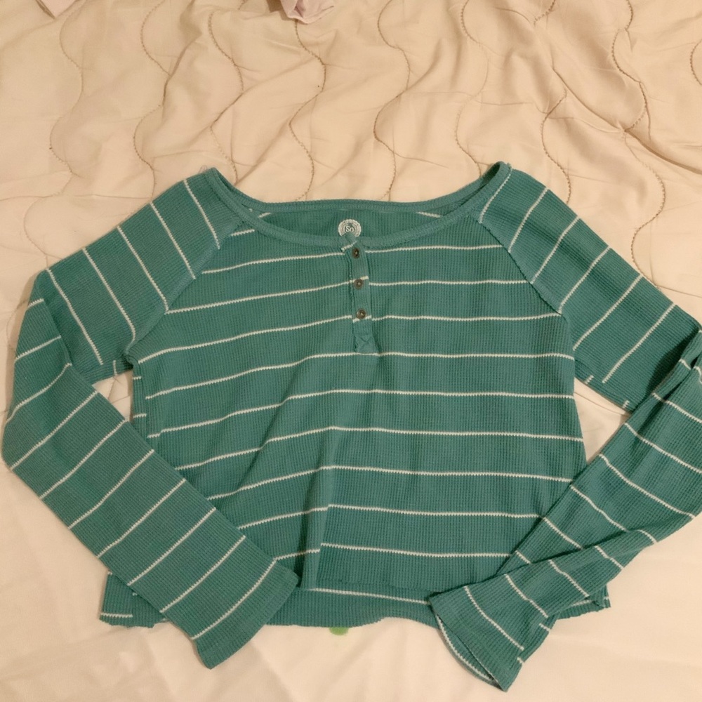 Striped long sleeved top
